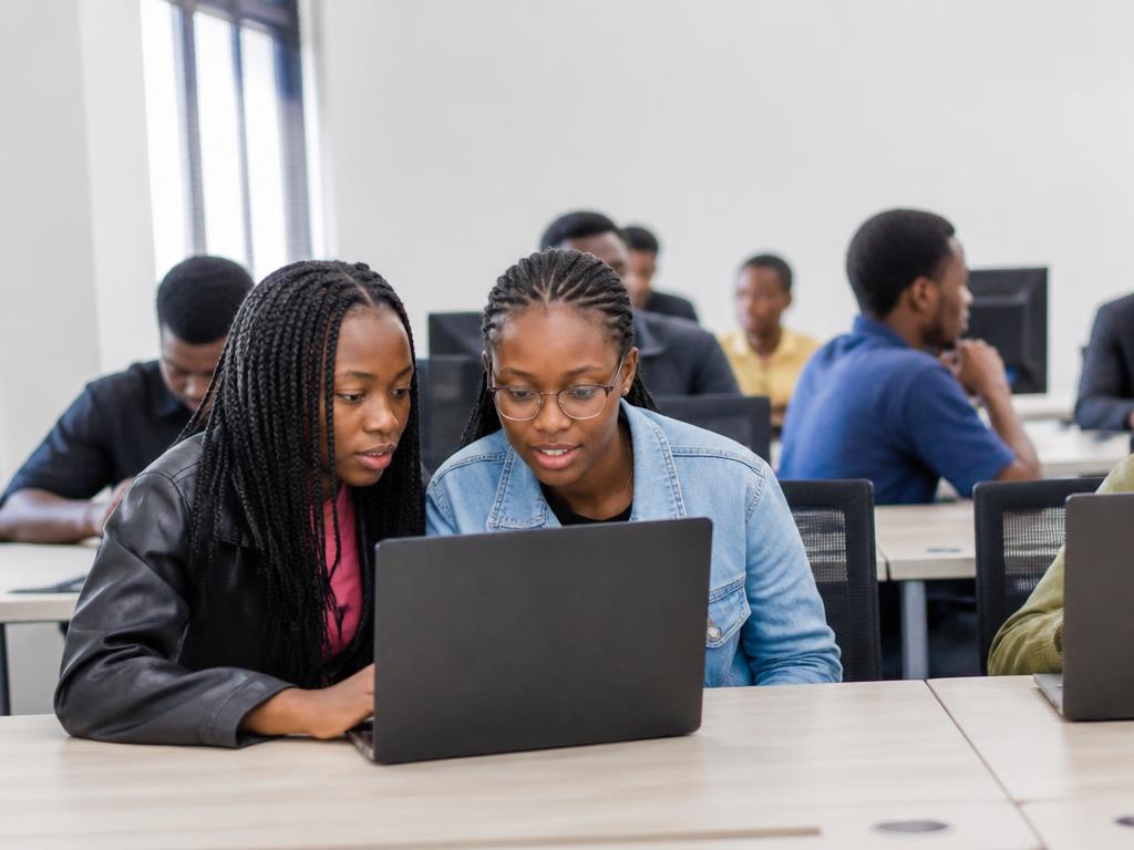Young African tech students learning in a computer lab